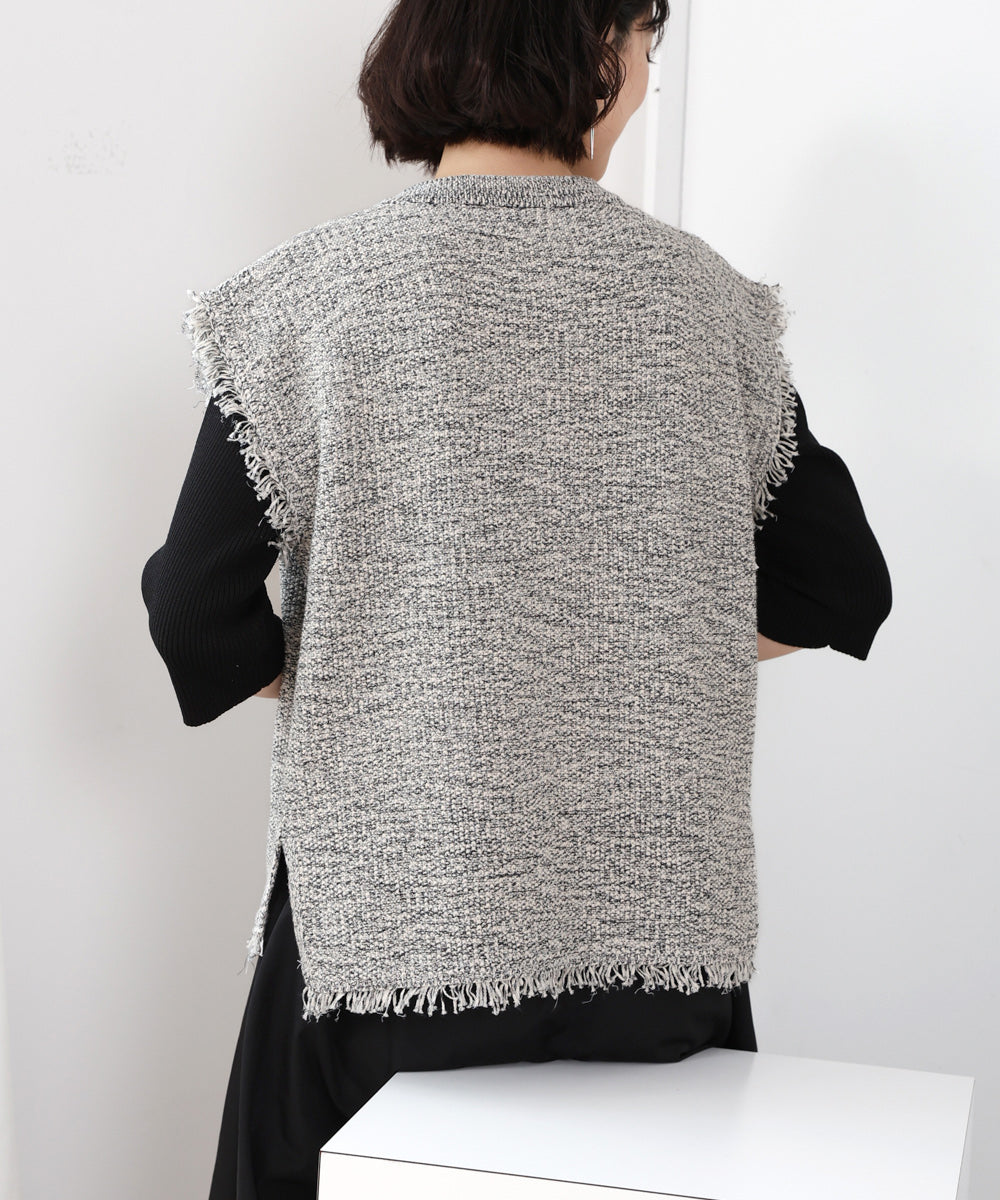 SS/LOOK掲載］メタルボタンテープヤーンニットベスト