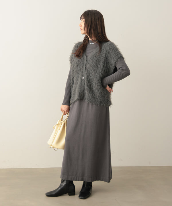 Vネックベストニットセットワンピース［10/21発送予定］