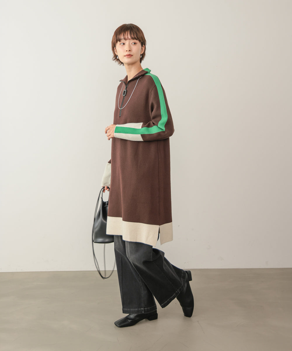 袖ラインハーフＺＩＰＵＰチュニック