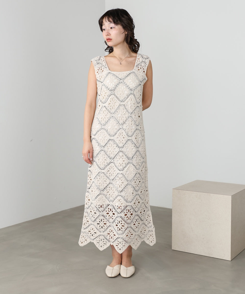 ロムバスクロシェロングワンピース