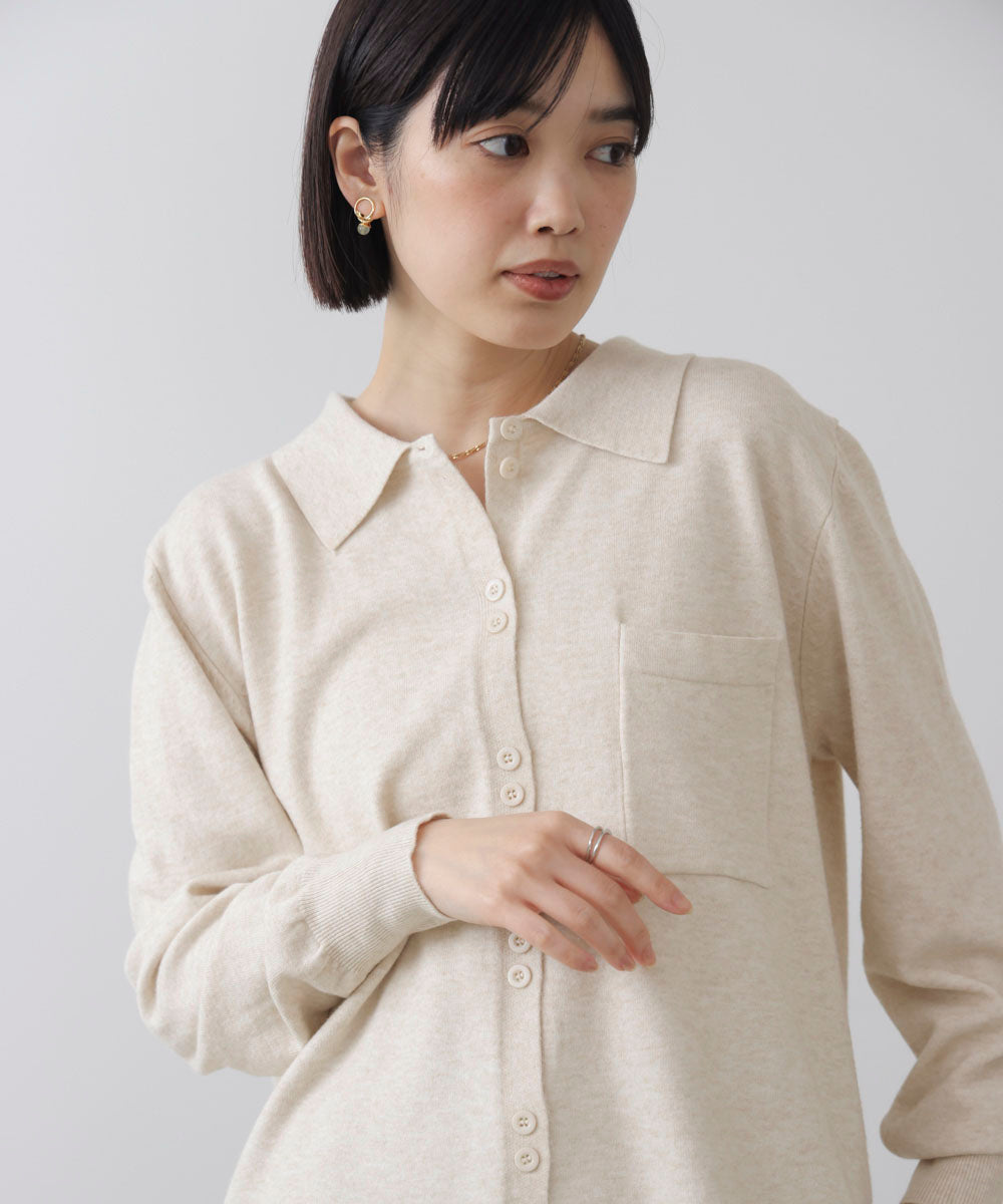 ニットポロカーディガン［2/18発送予定］