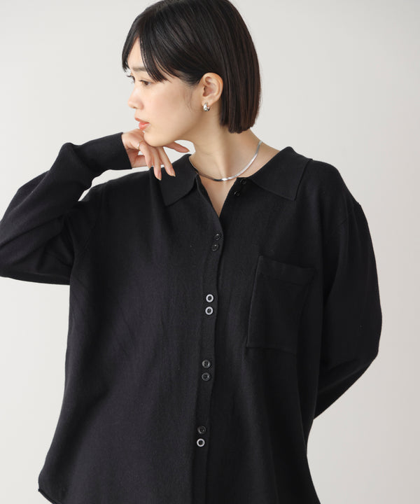 ニットポロカーディガン