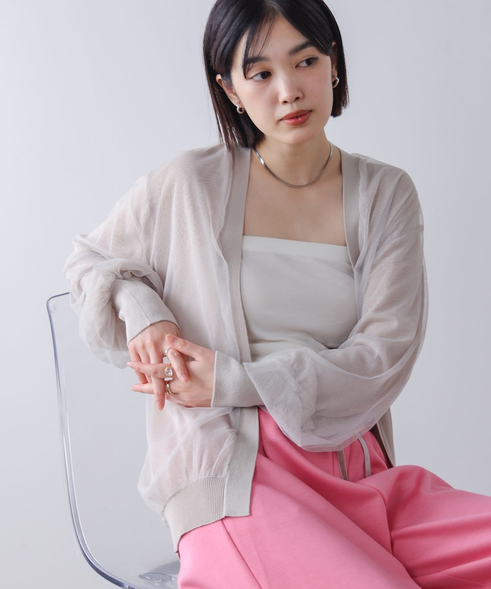 チュールドッキングカーディガン［3/6発送予定］