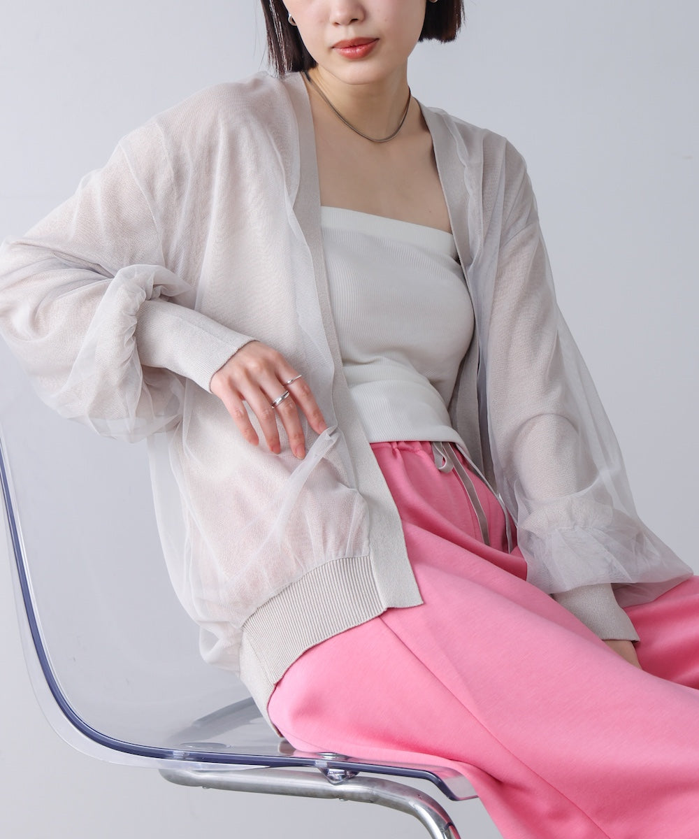 チュールドッキングカーディガン［3/6発送予定］