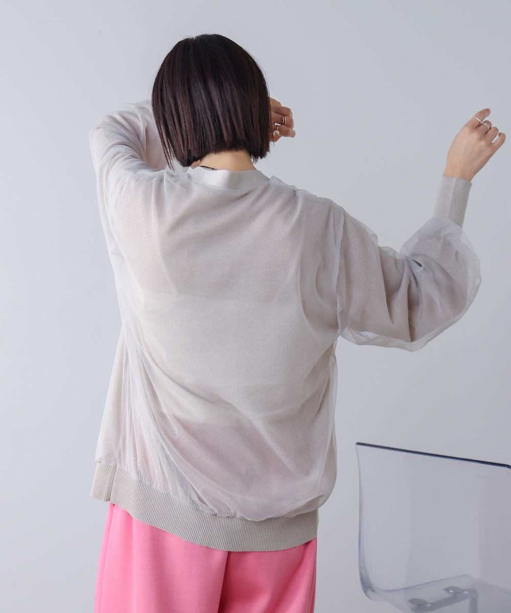 チュールドッキングカーディガン［3/6発送予定］