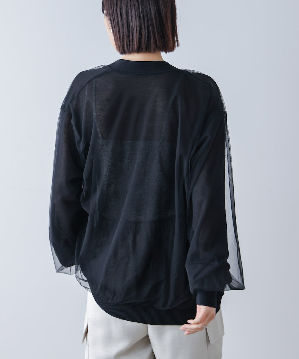 チュールドッキングカーディガン［3/6発送予定］