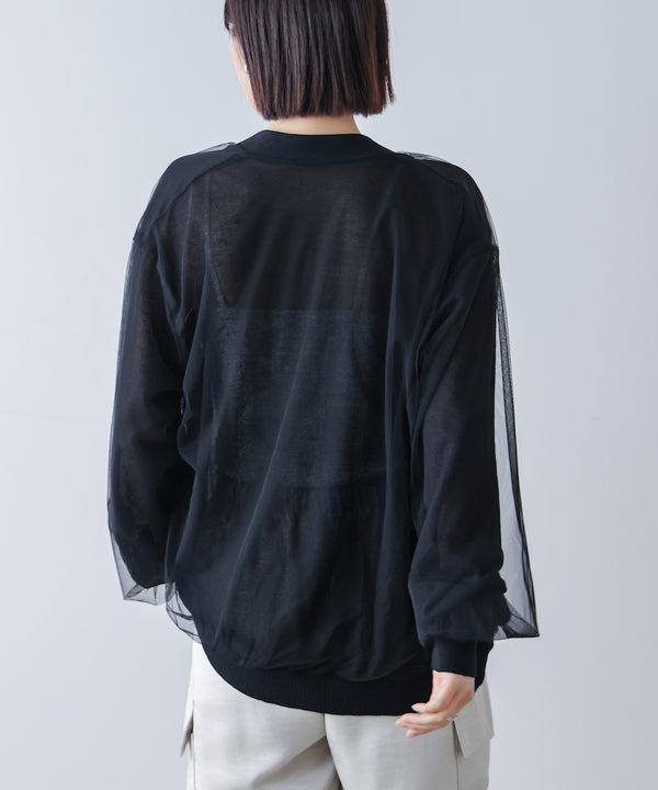 チュールドッキングカーディガン［3/6発送予定］