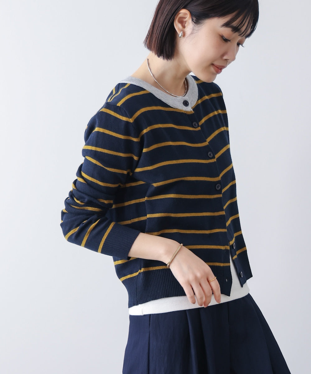 ボーダークルーカーディガン