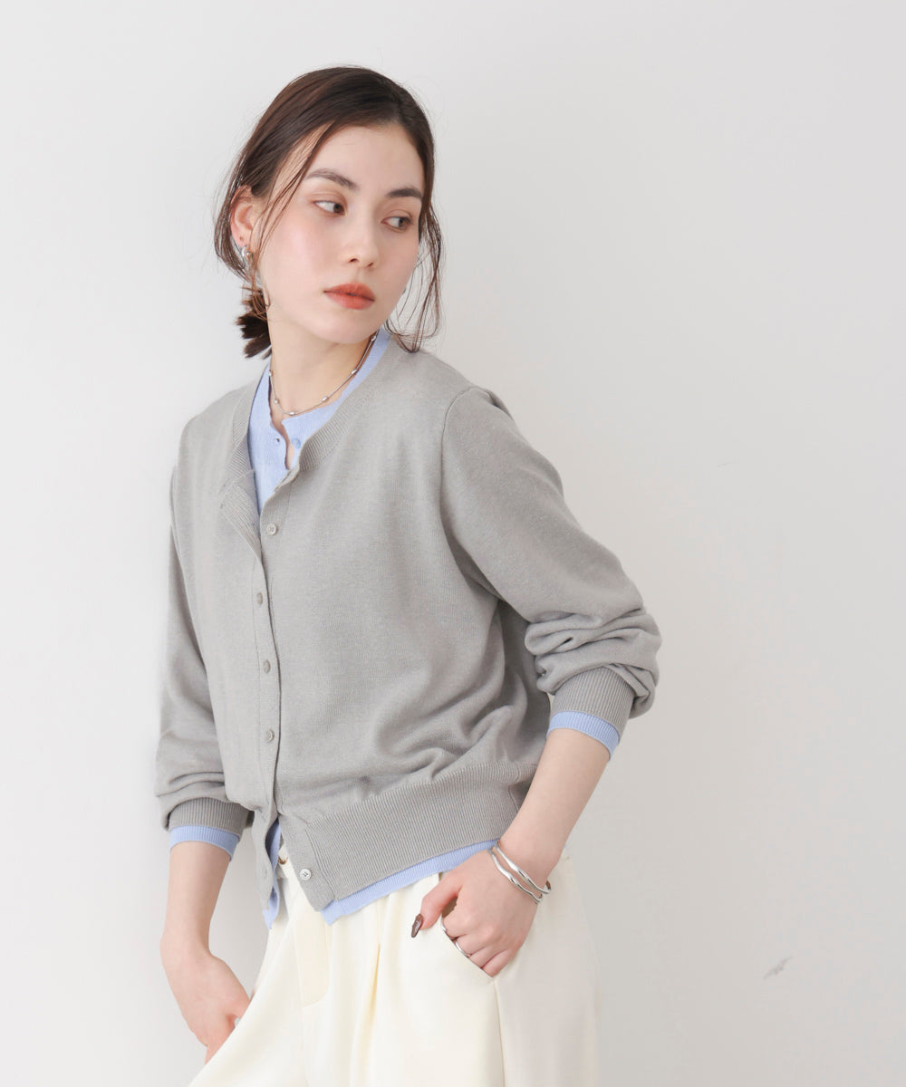 配色レイヤードカーディガン［3/31発送予定］