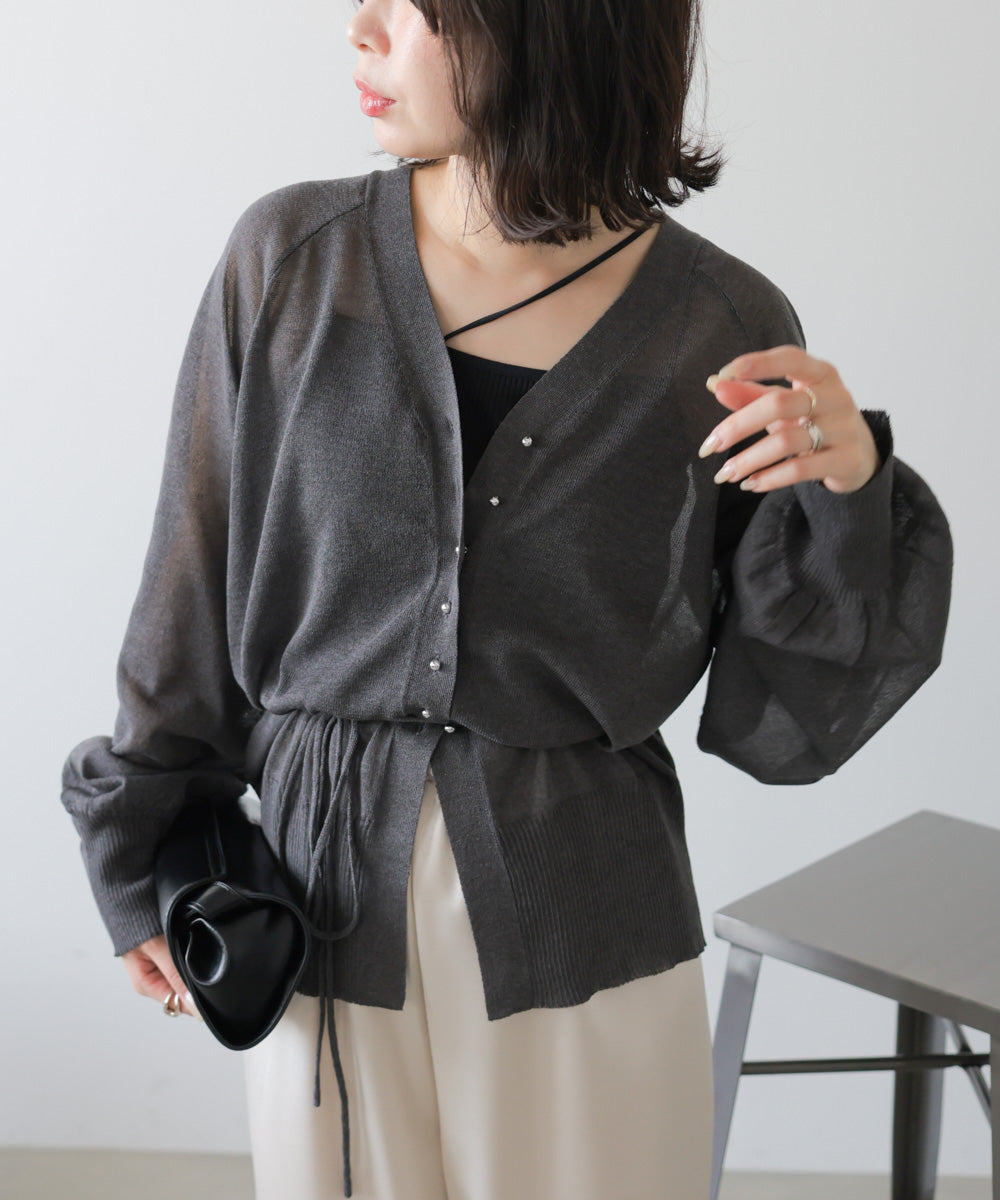 シアーニットカーディガン