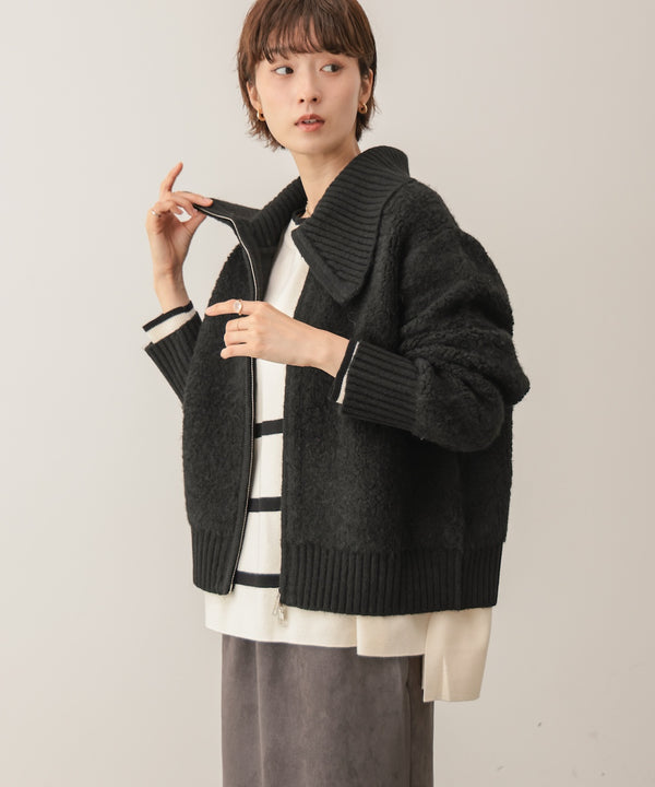 ニットカラーボアブルゾン［10/30発送予定］