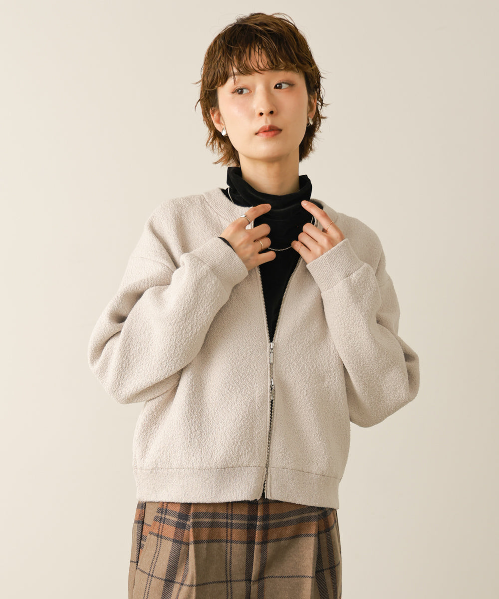 ダブルZIPショートニットカーデ［10/15発送予定］