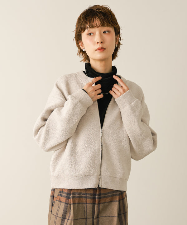 ダブルZIPショートニットカーデ［10/15発送予定］