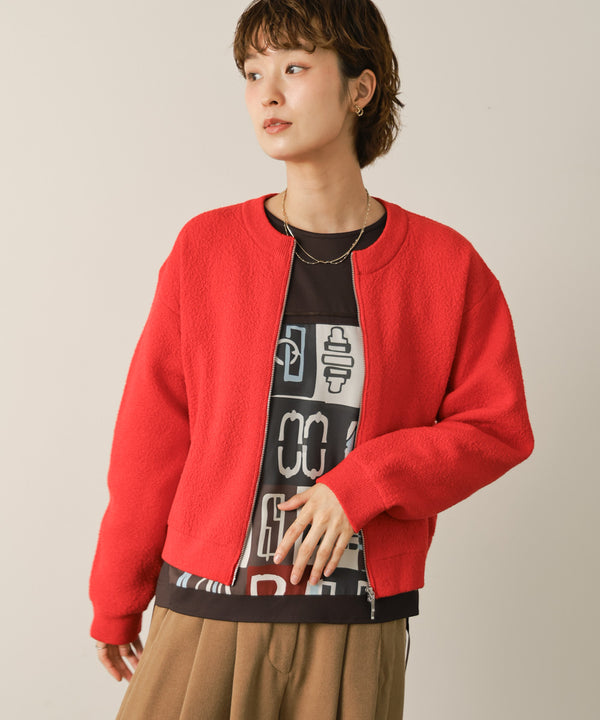 ダブルZIPショートニットカーデ［10/15発送予定］
