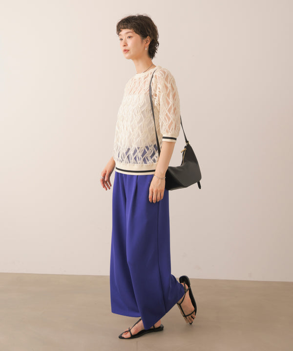 幾何柄シアートップス
