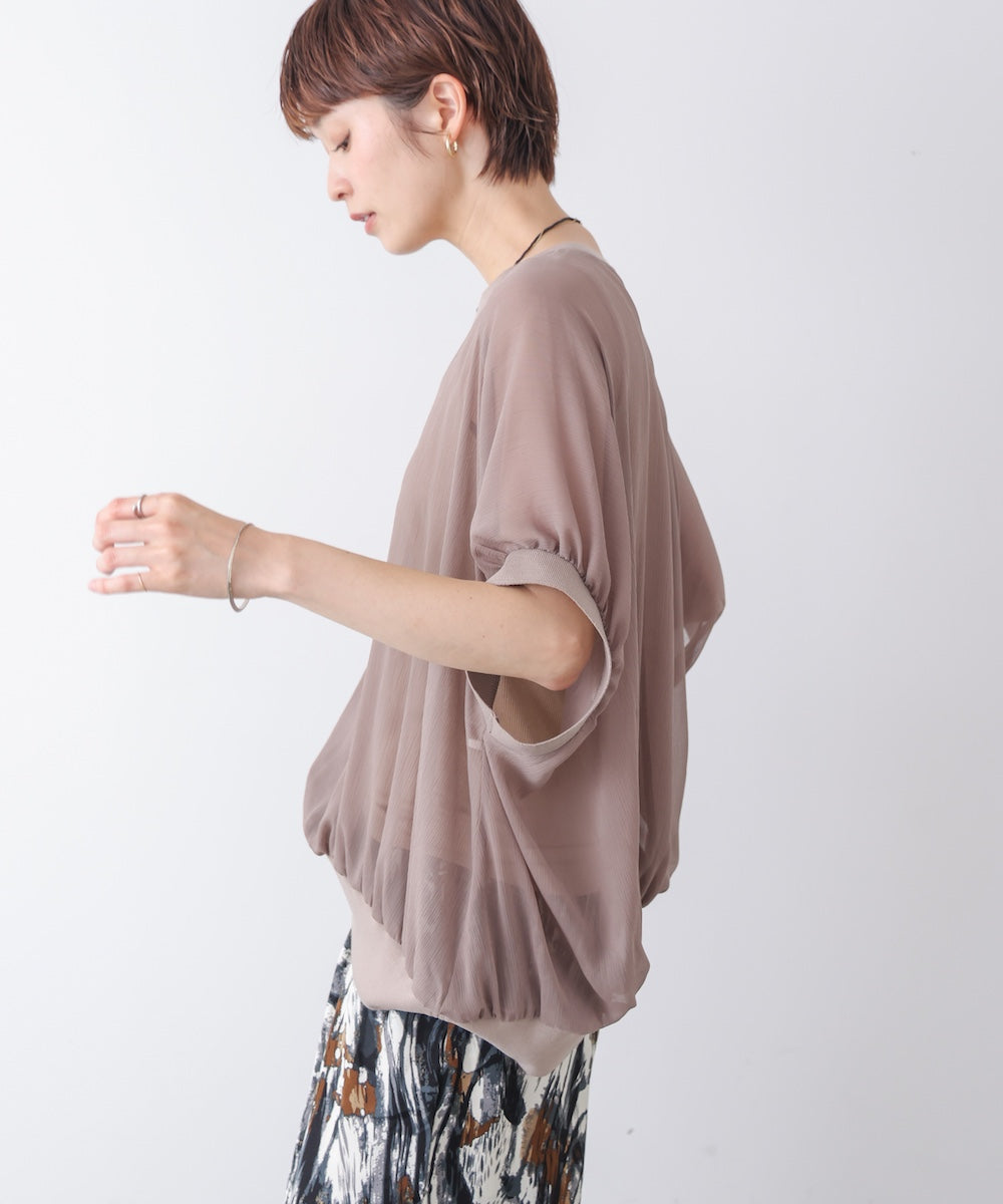 シャイニータンク付きシアートップス