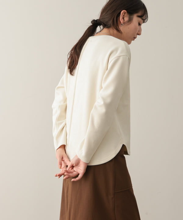 スエード×リブキーネックブルゾン［10/9発送予定］