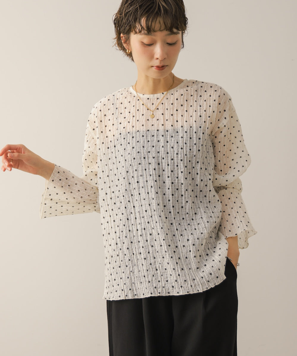 ドットワッシャーシアーブラウス