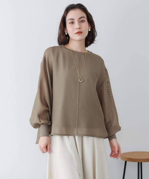 メッシュシアーレイヤードプルオーバー