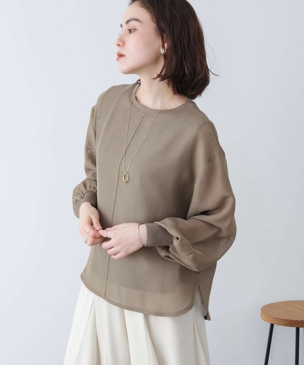 メッシュシアーレイヤードプルオーバー