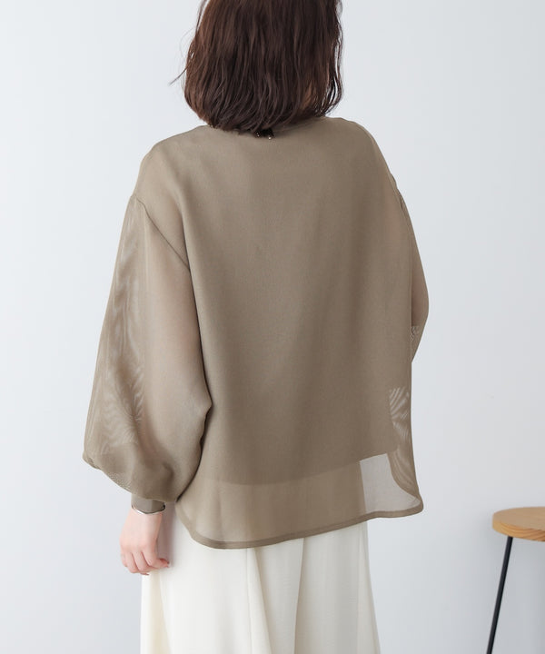 メッシュシアーレイヤードプルオーバー