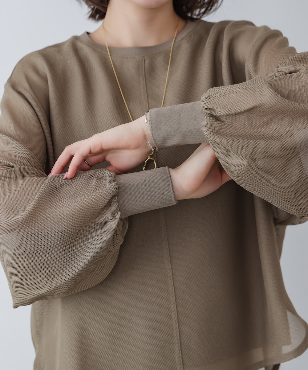 メッシュシアーレイヤードプルオーバー