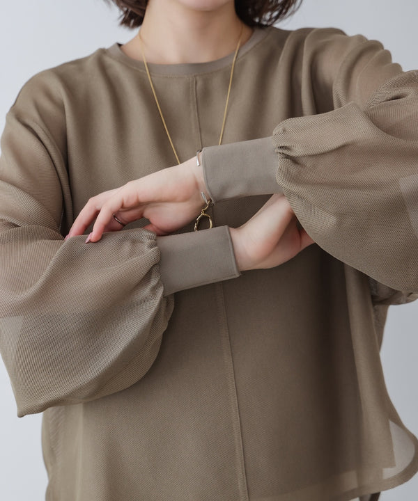 メッシュシアーレイヤードプルオーバー