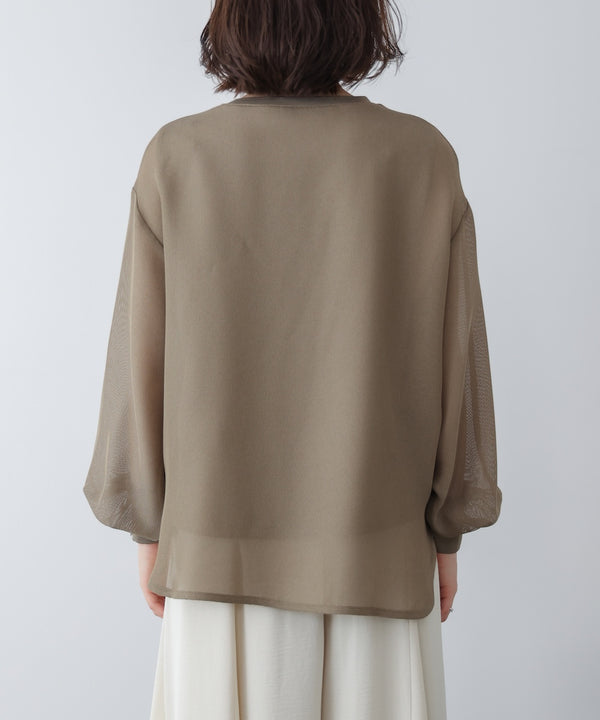 メッシュシアーレイヤードプルオーバー