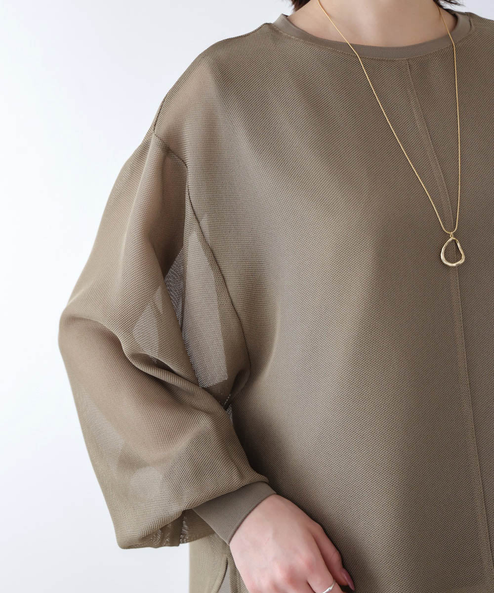 メッシュシアーレイヤードプルオーバー