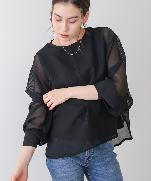 メッシュシアーレイヤードプルオーバー