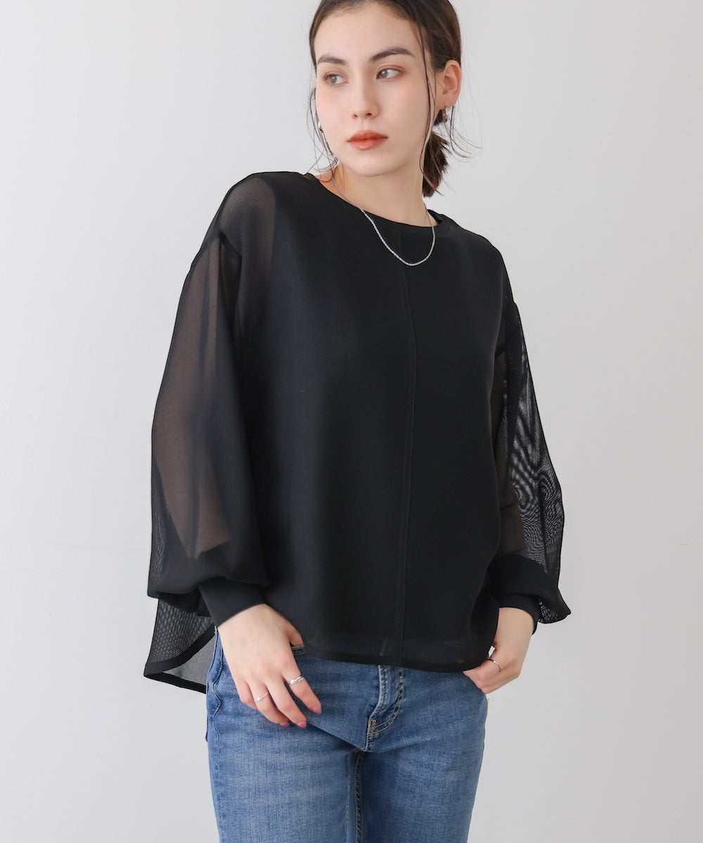 メッシュシアーレイヤードプルオーバー