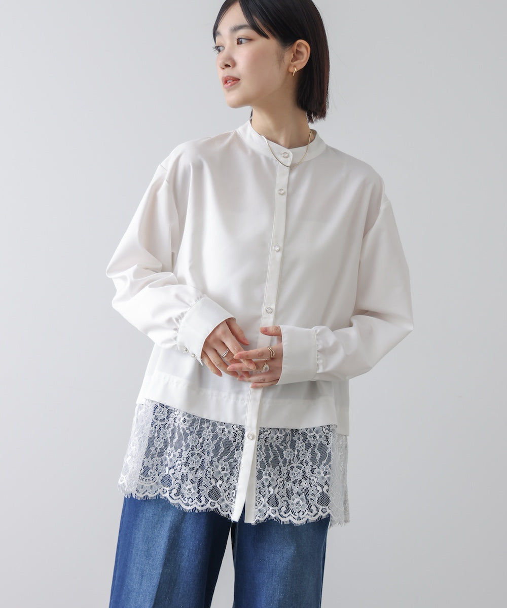 裾切替レースレイヤードブラウス［3/13発送予定］