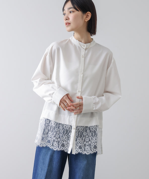 裾切替レースレイヤードブラウス［3/13発送予定］
