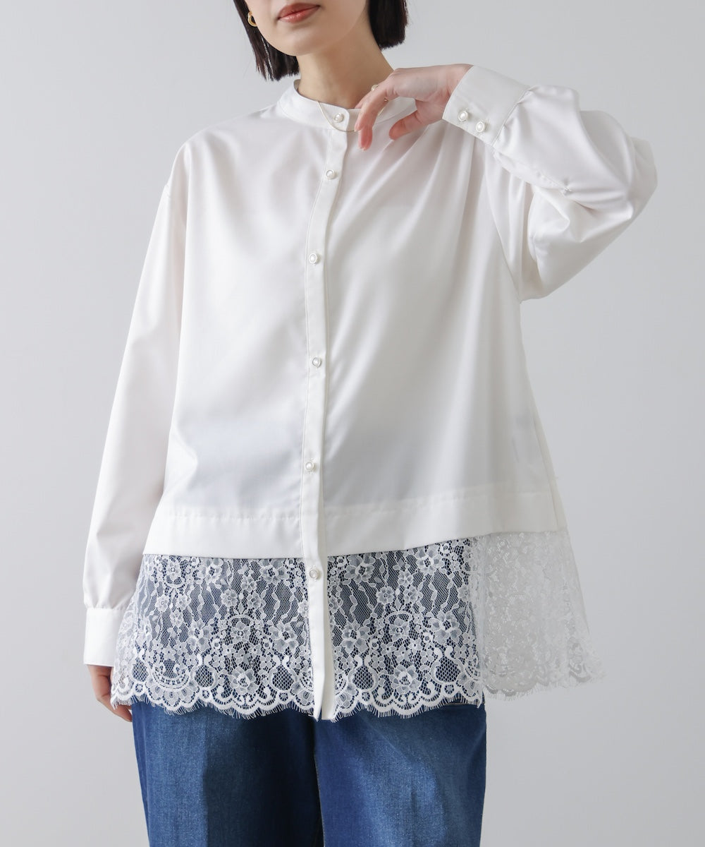 裾切替レースレイヤードブラウス［3/13発送予定］