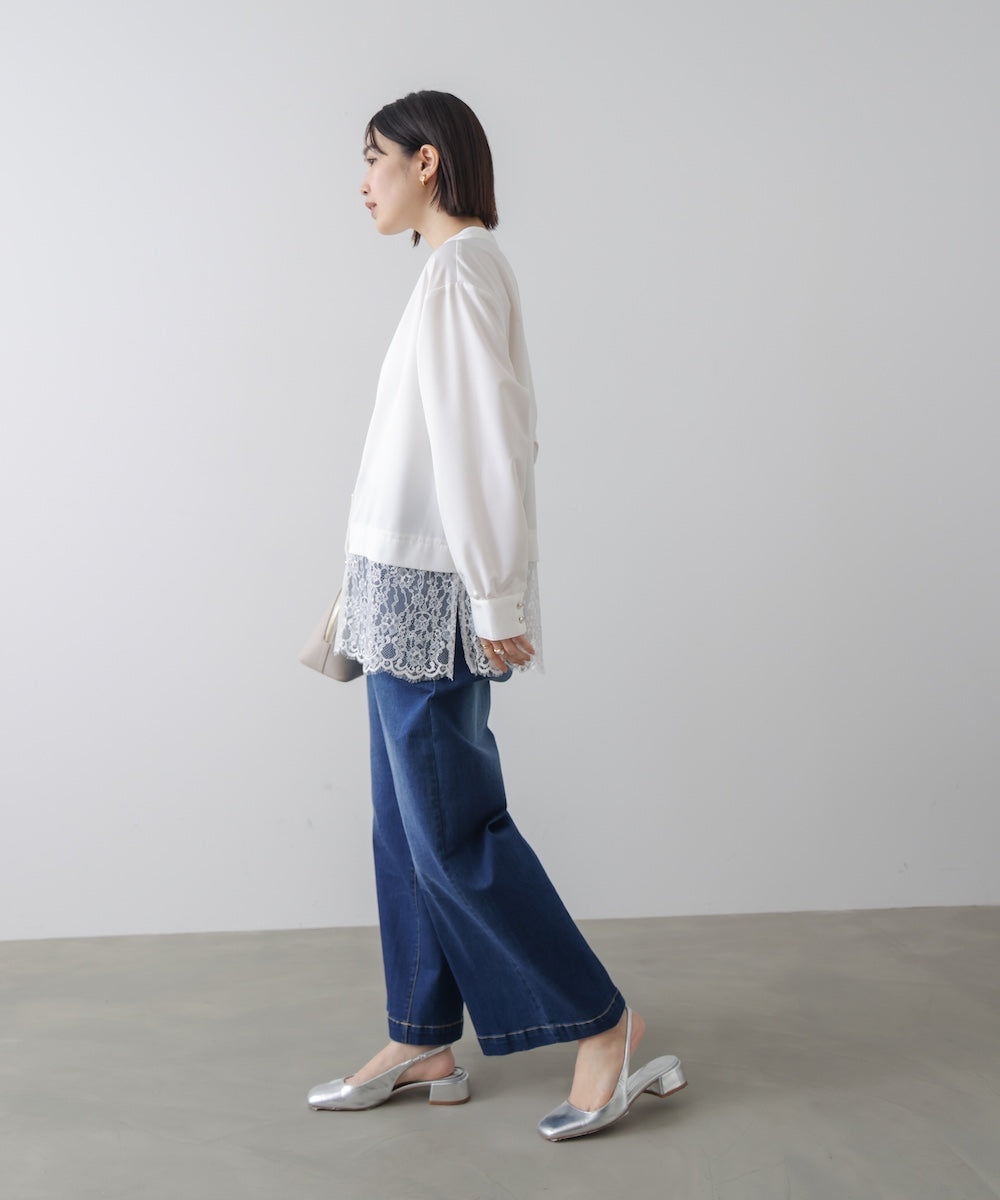 裾切替レースレイヤードブラウス［3/13発送予定］