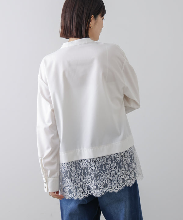 裾切替レースレイヤードブラウス［3/13発送予定］