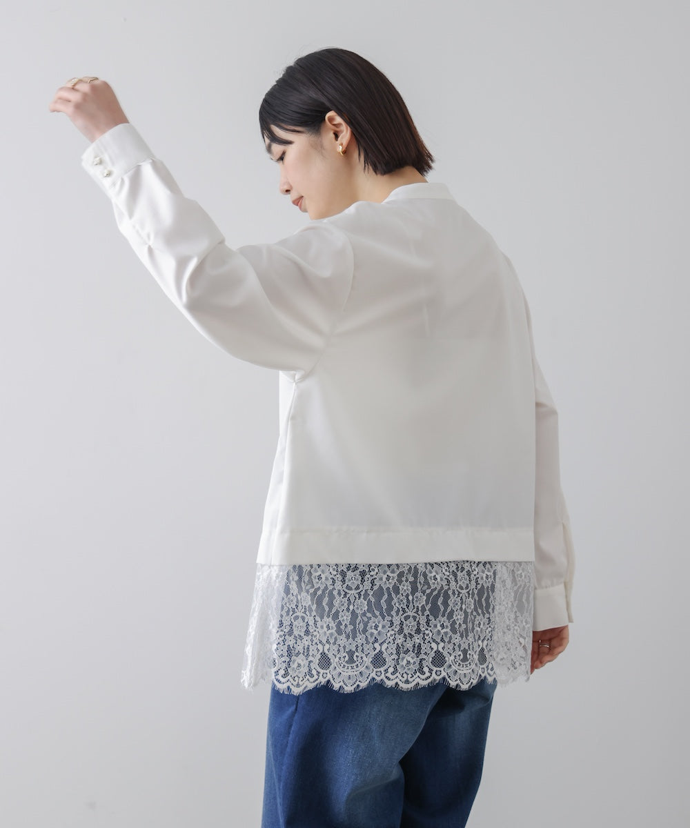 裾切替レースレイヤードブラウス［3/13発送予定］