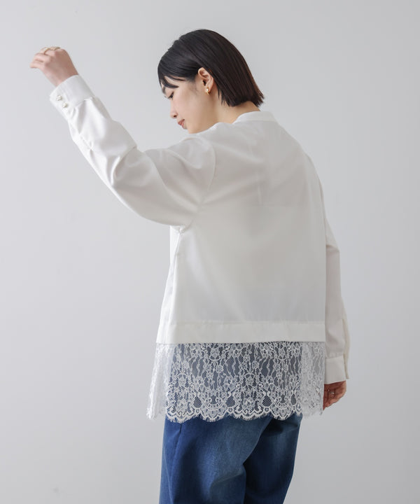 裾切替レースレイヤードブラウス［3/13発送予定］