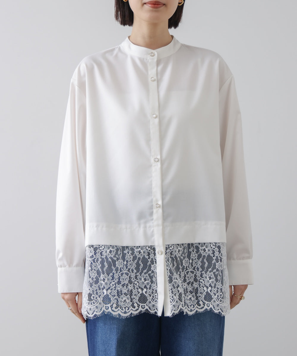 裾切替レースレイヤードブラウス［3/13発送予定］