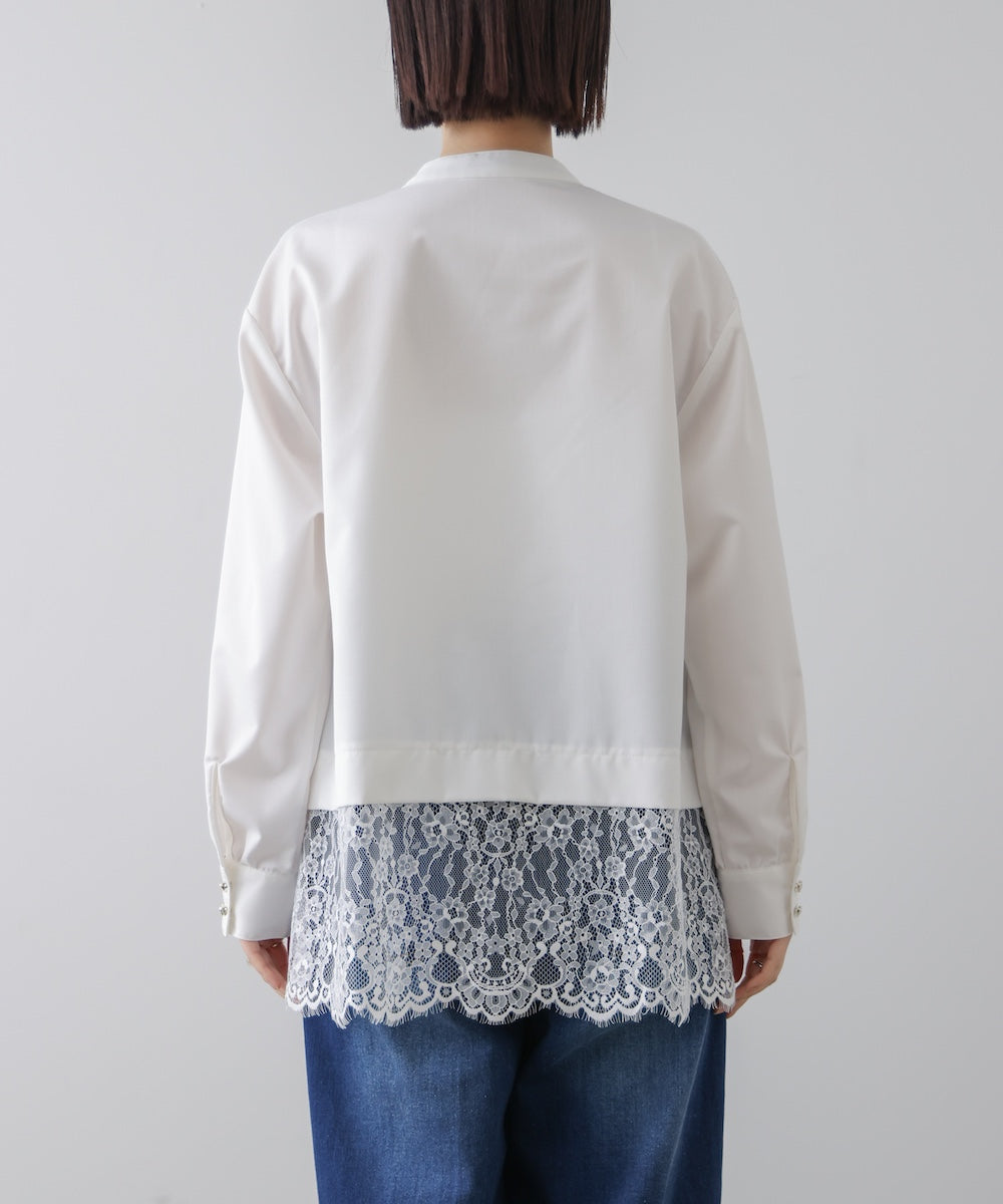 裾切替レースレイヤードブラウス［3/13発送予定］