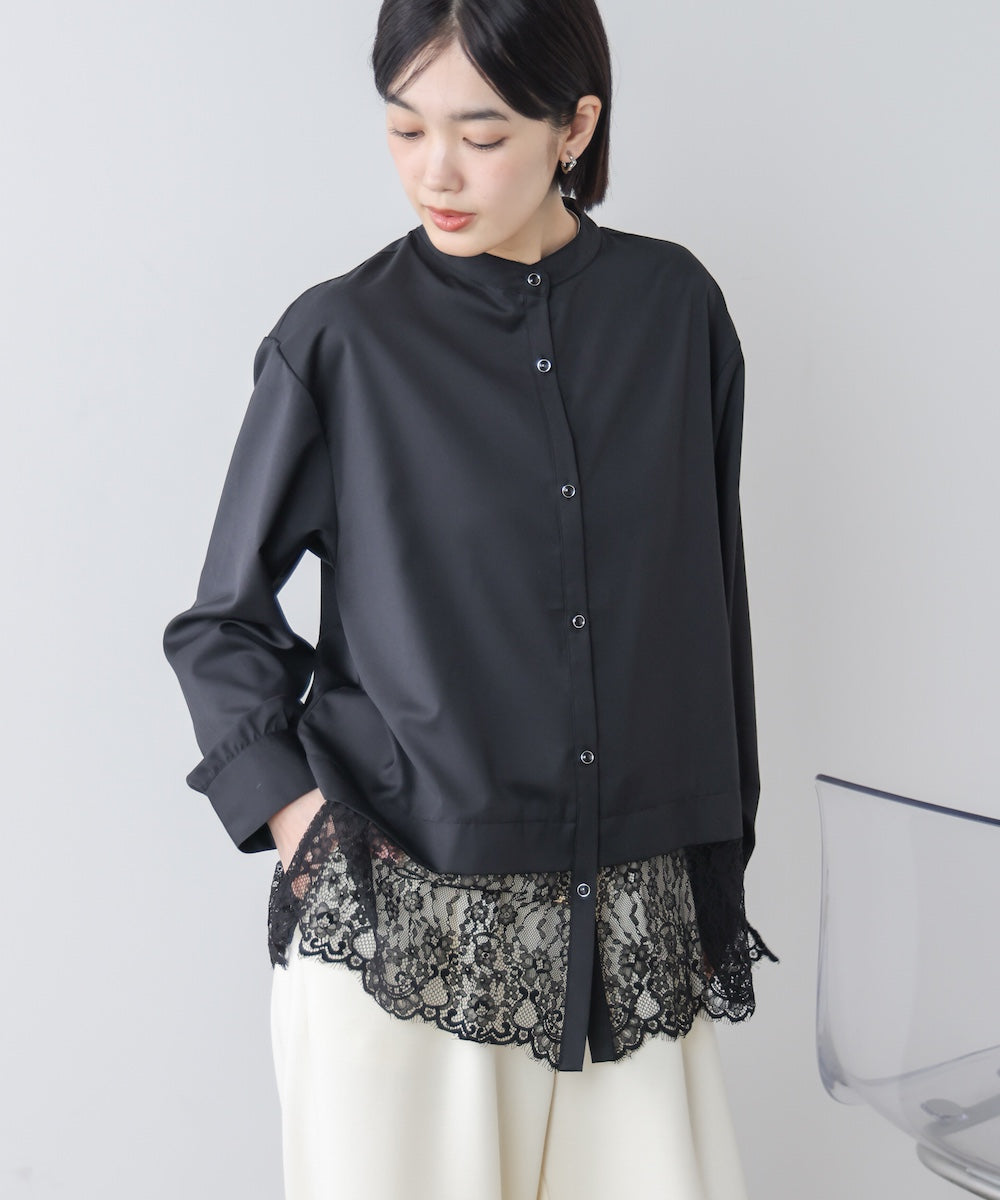 裾切替レースレイヤードブラウス［3/13発送予定］