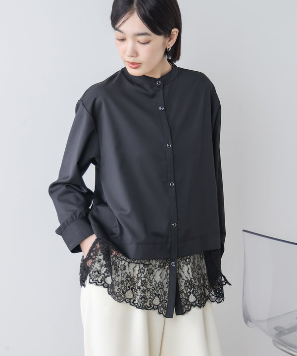 裾切替レースレイヤードブラウス［3/13発送予定］