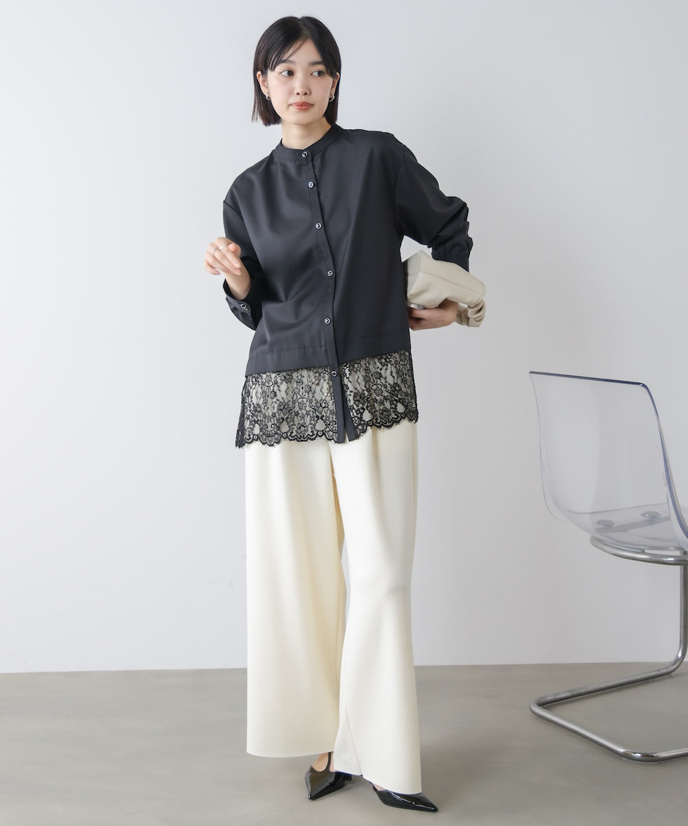 裾切替レースレイヤードブラウス［3/13発送予定］