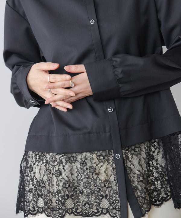 裾切替レースレイヤードブラウス［3/13発送予定］