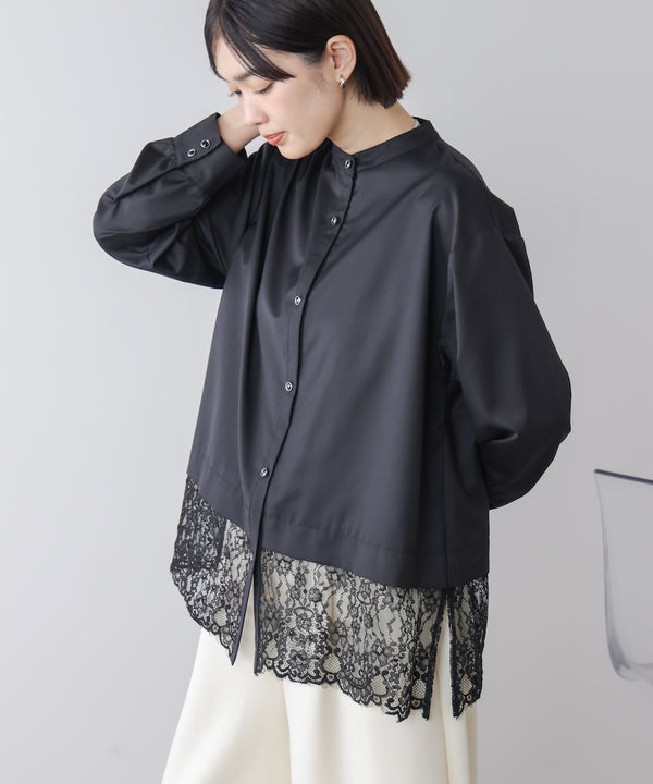 裾切替レースレイヤードブラウス［3/13発送予定］