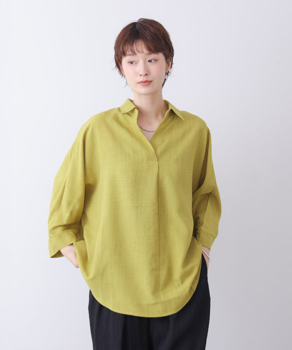【新色追加】麻ライクシャツチュニック