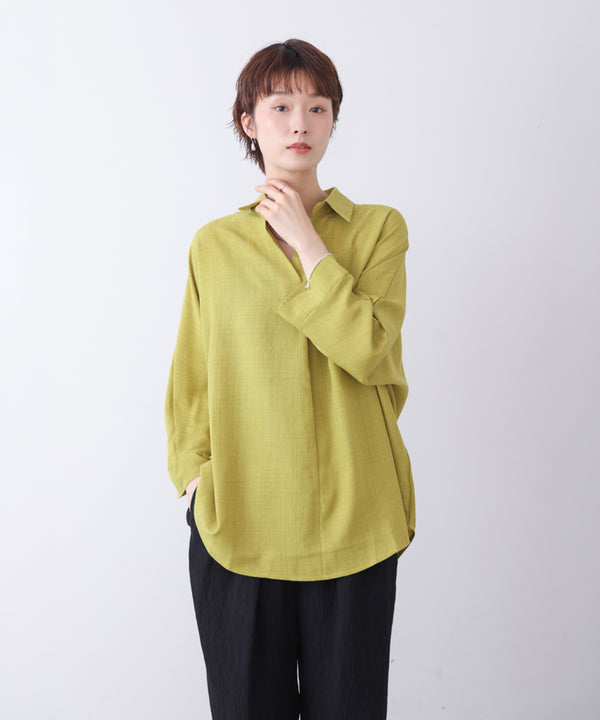 【新色追加】麻ライクシャツチュニック