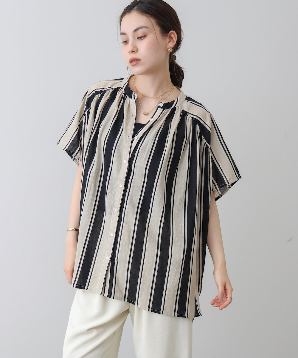 コットンストライプブラウス［4/30発送予定］