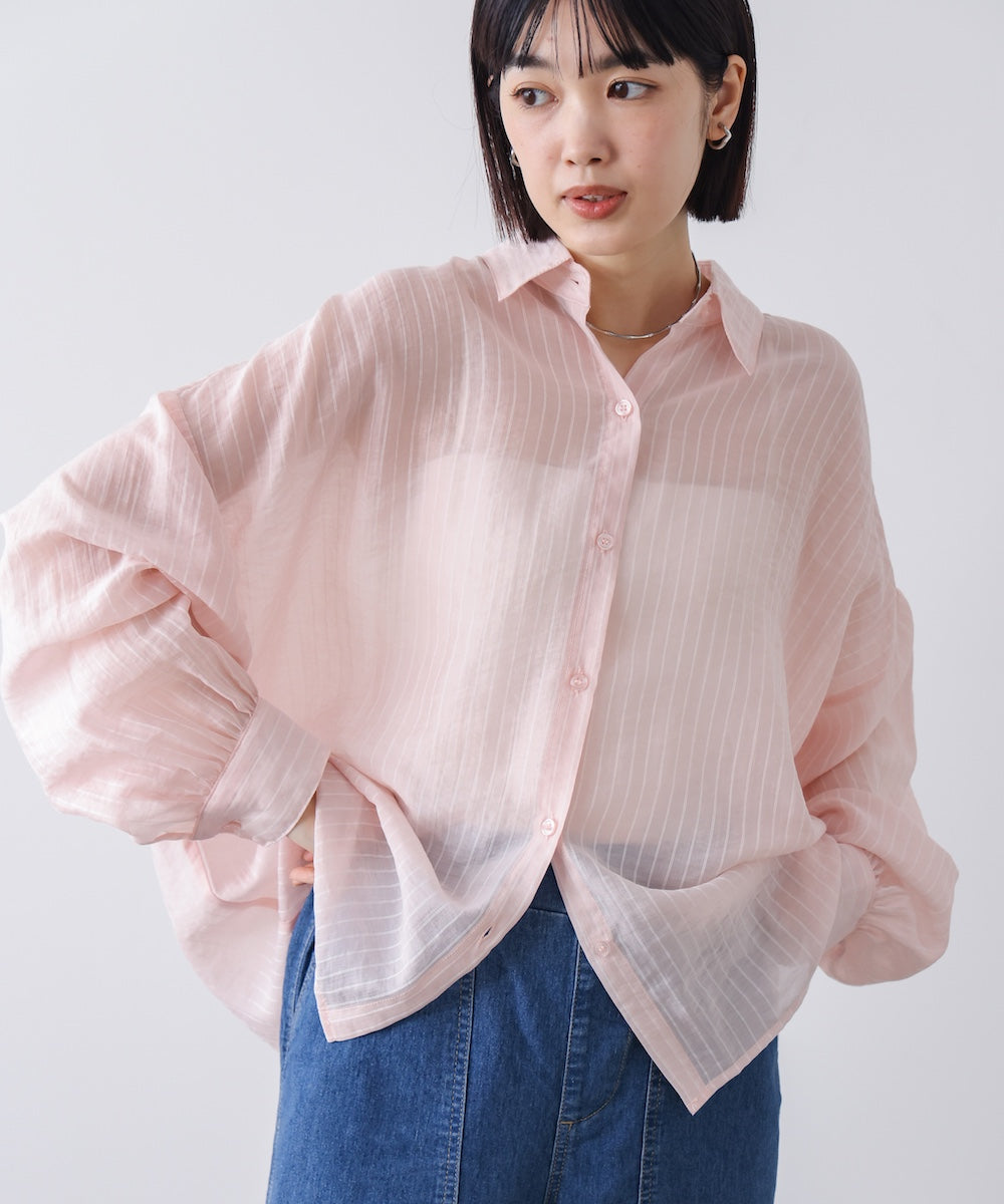 WEB限定】シアーストライプシャツ