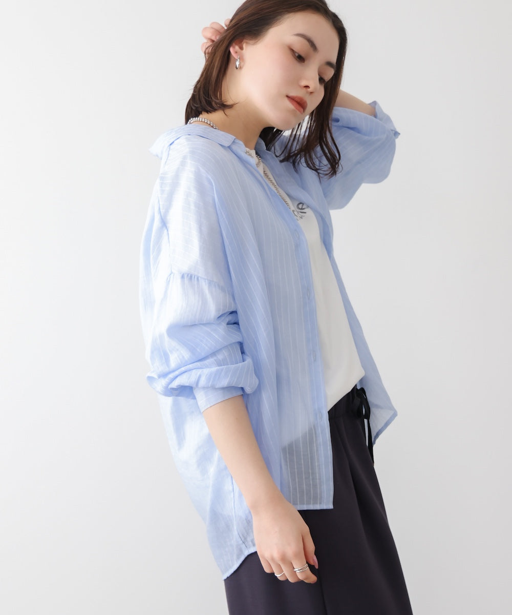 WEB限定】シアーストライプシャツ